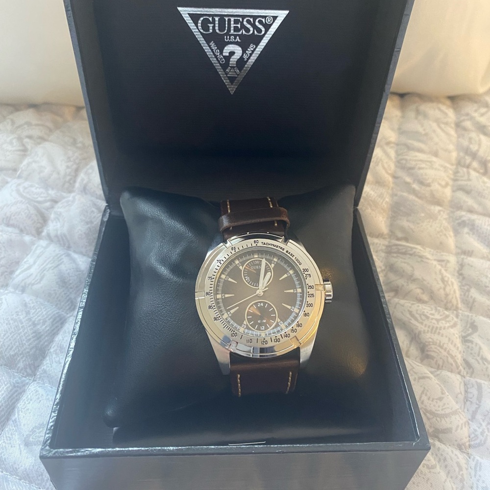 Guess Brown and Silver Watch